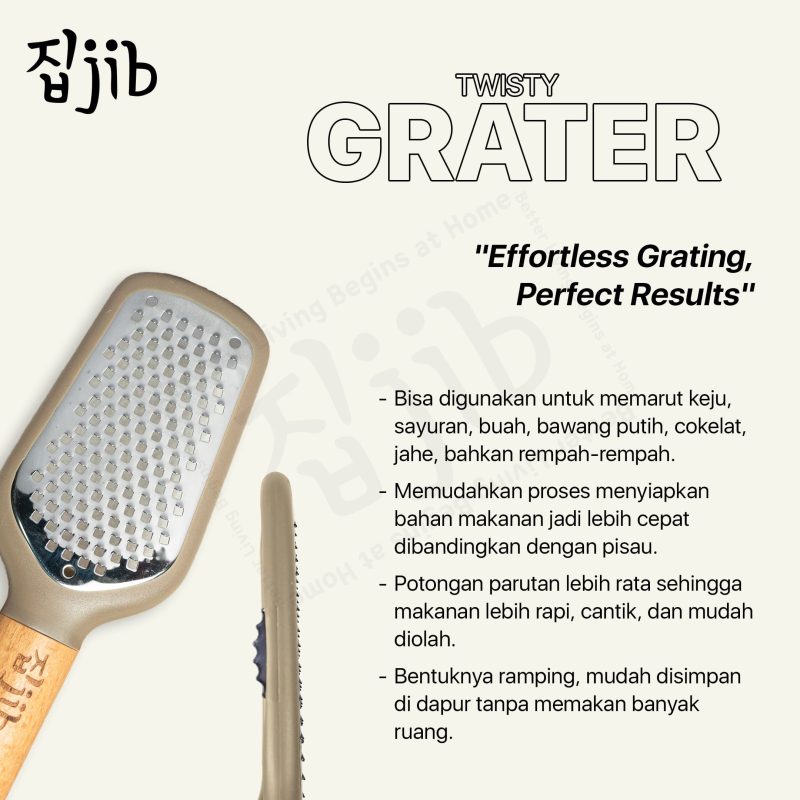JIB Twisty Grater / Parutan Keju Gagang Kayu - Gambar 5