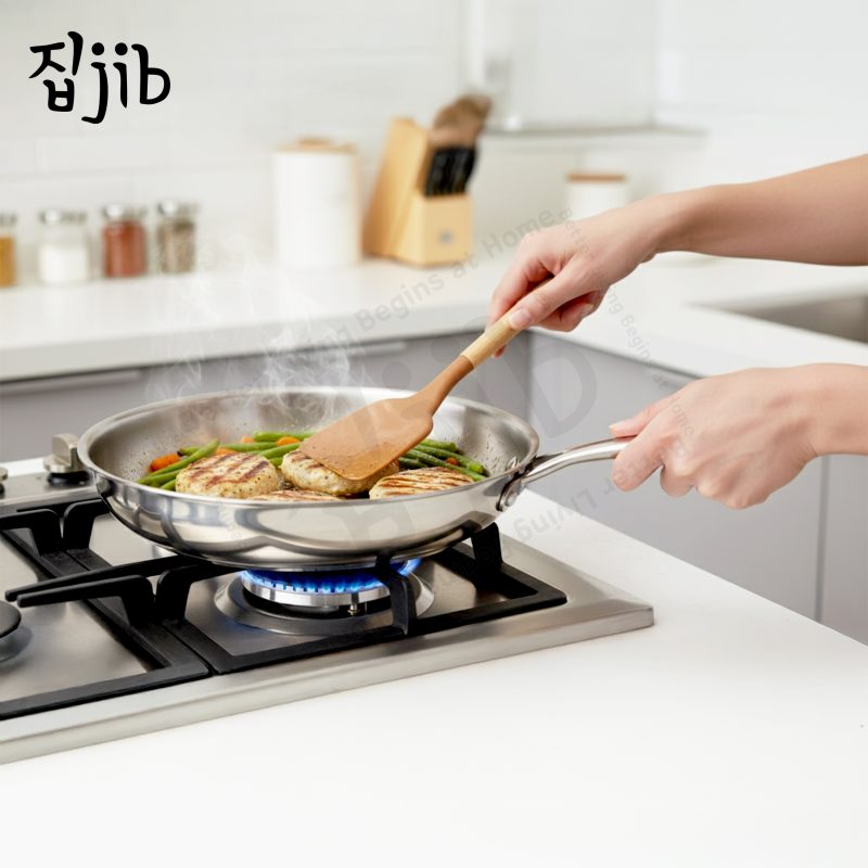 JIB Fry Pan Stainless Steel Honeycomb SUS 316L / Wajan Anti Lengket - Gambar 5