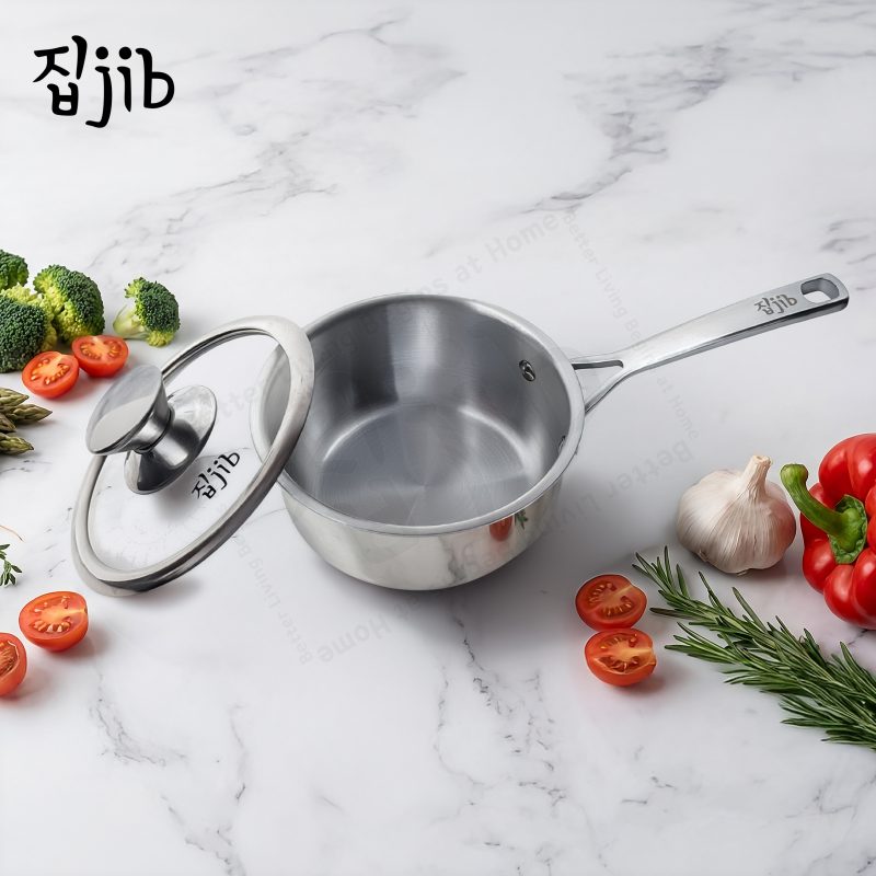 JIB Mini Saucepan Stainless Steel SUS 316L / Panci Susu Tutup Kaca - Gambar 3