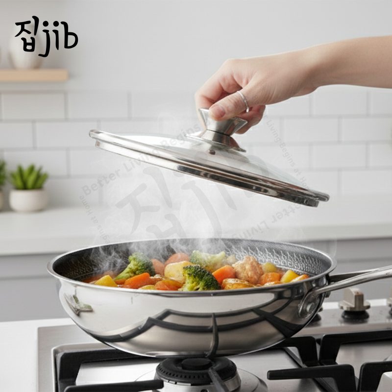 JIB Wokpan Stainless Steel Honeycomb SUS 316L / Wajan Anti Lengket - Gambar 4