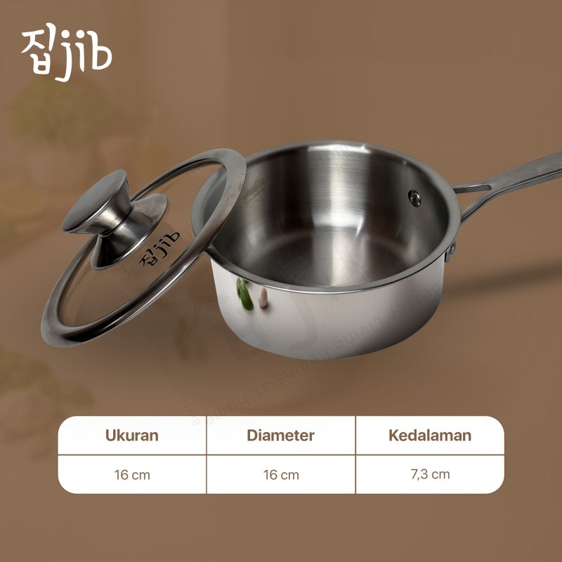 JIB Mini Saucepan Stainless Steel SUS 316L / Panci Susu Tutup Kaca - Gambar 9